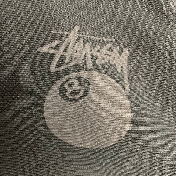 Stussy Men's 8 Ball Pig Dyed Black Hoodie Large - Picture 6 of 12